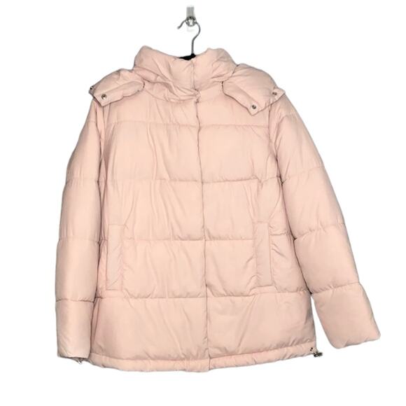 NWOT Ellos Blush Short Hooded Puffer Size 12 - Picture 1 of 11